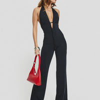 Rinaldi Plunge Neck Jumpsuit Black