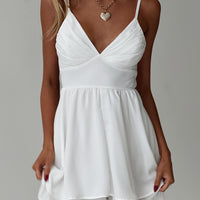 Sunray Pleated Romper White