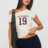 Cali Babe Cold Shoulder Top Ivory