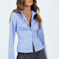 Anni Pinstripe Shirt Blue