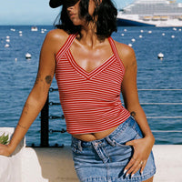 Chameleon Halter Top Red Stripe