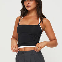 Premier Layered Tank Top Black