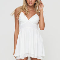 Sunray Pleated Romper White