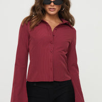 Anni Pinstripe Shirt Red