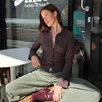 Anni Pinstripe Shirt Brown