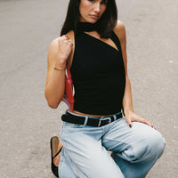 Anderstone Neck Tie Top Black