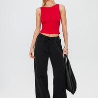 Bleeker High Neck Top Red