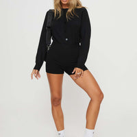 Palmera Long Sleeve Romper Black