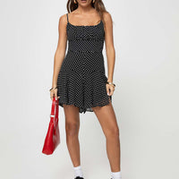 The Marko Romper Black / White Polka Dot
