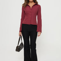 Anni Pinstripe Shirt Red