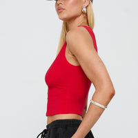 Bleeker High Neck Top Red