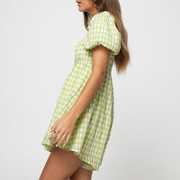 Lorna Check Romper Green