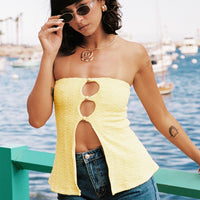 Lost Souls Strapless Cut Out Top Lemon