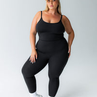 Go Getter Activewear Jumpsuit Black Curve