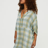 Caraliia Romper Green/Blue Check