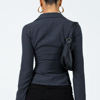 Anni Pinstripe Shirt Black