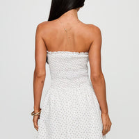 How To Love Tie Detail Romper White Floral