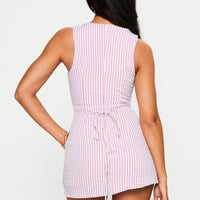 Yumiko Romper Pink Check