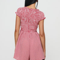 Wescott Gingham Playsuit Red / White