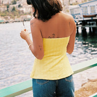 Lost Souls Strapless Cut Out Top Lemon