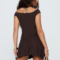 Got That Sense Strapless Playsuit Brown
