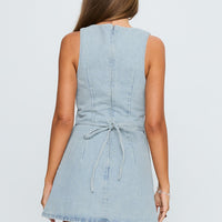 Ainsleigh Shift Denim Playsuit Light Wash
