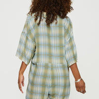 Caraliia Romper Green/Blue Check