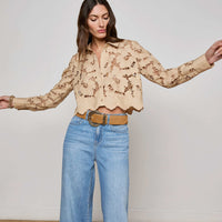 Seychelle Cropped Eyelet Blouse