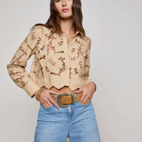 Seychelle Cropped Eyelet Blouse