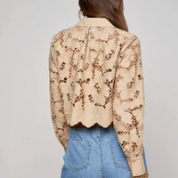 Seychelle Cropped Eyelet Blouse