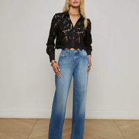 Seychelle Cropped Eyelet Blouse