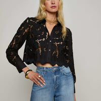 Seychelle Cropped Eyelet Blouse