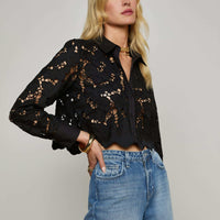 Seychelle Cropped Eyelet Blouse
