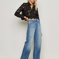 Seychelle Cropped Eyelet Blouse