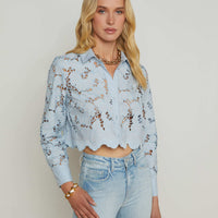 Seychelle Cropped Eyelet Blouse