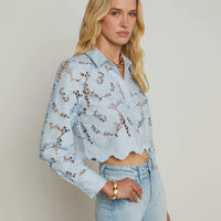 Seychelle Cropped Eyelet Blouse