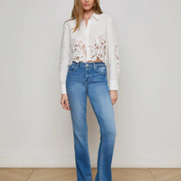 Seychelle Cropped Eyelet Blouse