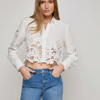 Seychelle Cropped Eyelet Blouse