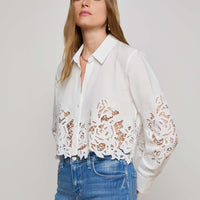 Seychelle Cropped Eyelet Blouse
