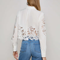 Seychelle Cropped Eyelet Blouse
