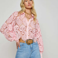 Odelia Cropped Lace Blouse