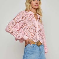 Odelia Cropped Lace Blouse