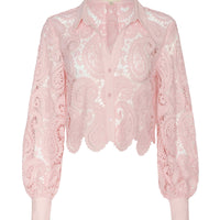 Odelia Cropped Lace Blouse
