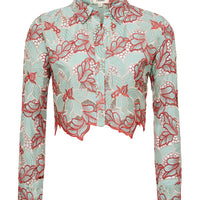 Akemi Cropped Eyelet Blouse