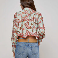 Akemi Cropped Eyelet Blouse