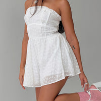 Gian Strapless Romper White
