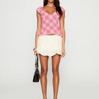 Jazz Club Top Pink Check