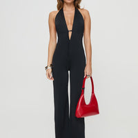 Rinaldi Plunge Neck Jumpsuit Black