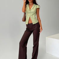 Crowd Control Collared Top Sage