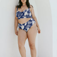 High Tide Cheeky Bikini Bottoms - Blue Palm
